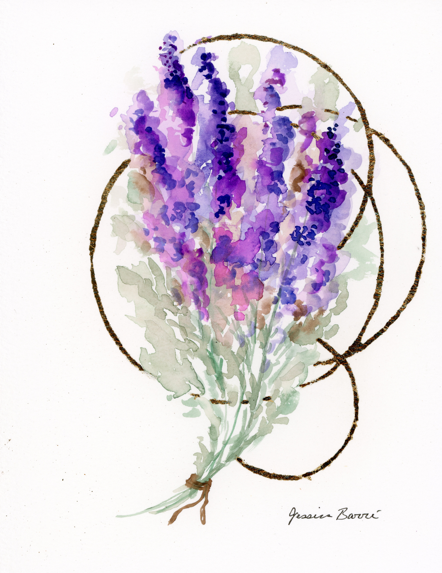 "Lavender with Gold Leaf"