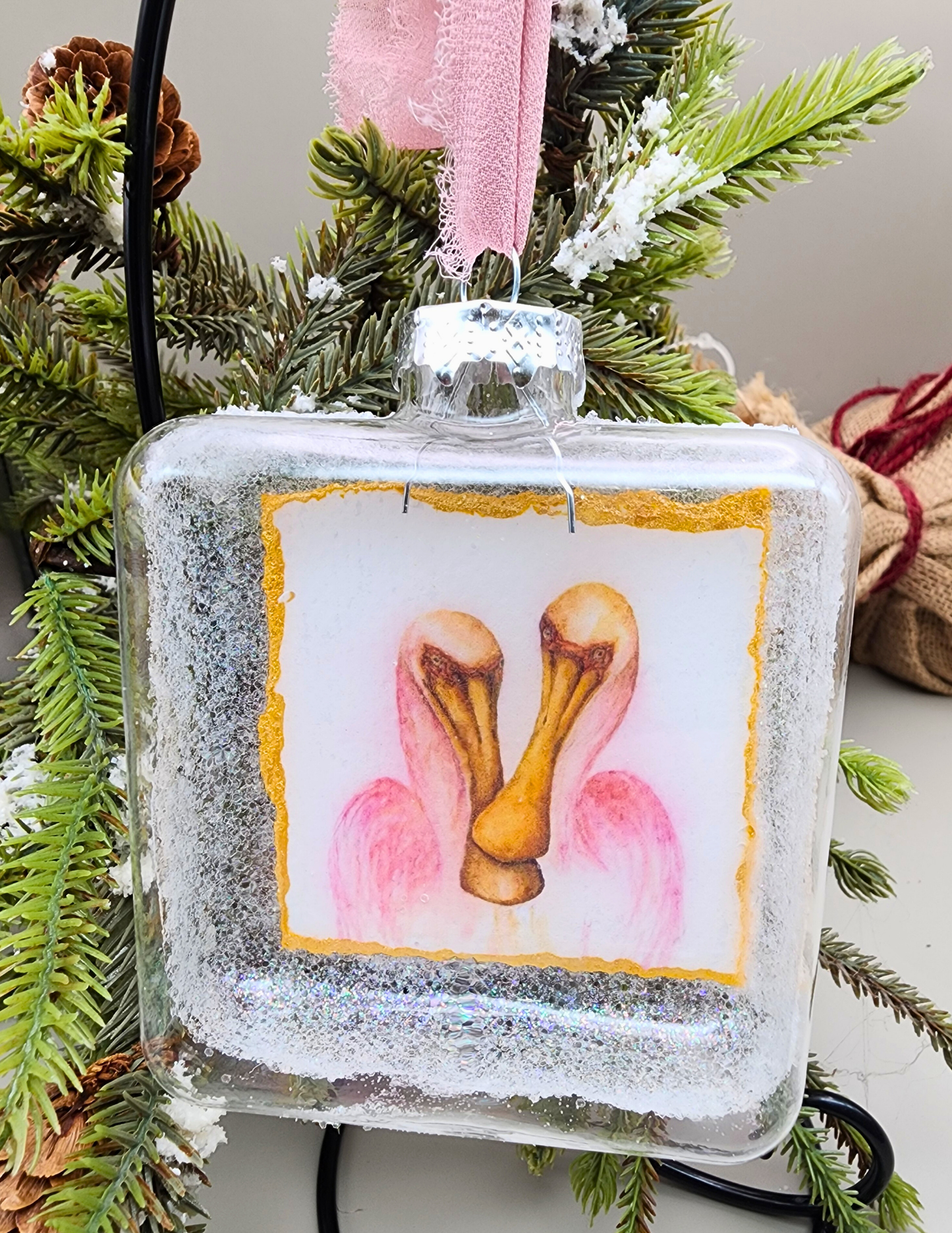 Double Spoonbill Ornament