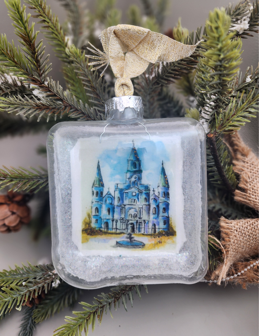 Glass Jackson Square Ornament